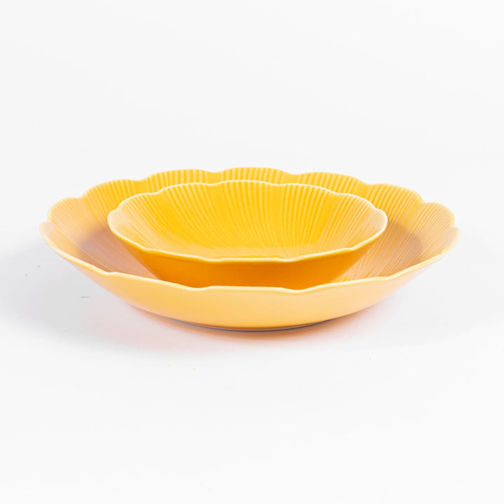 L'assiette creuse en porcelaine Tahiti - Jaune Assiettes creuses Ogre la Fabrique
