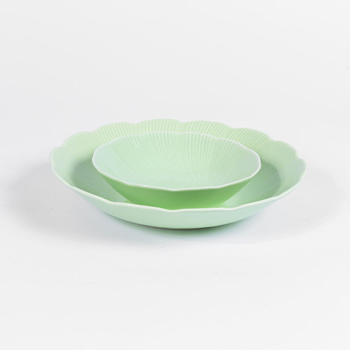 L'assiette creuse en porcelaine Tahiti - Verte Assiettes creuses Ogre la Fabrique