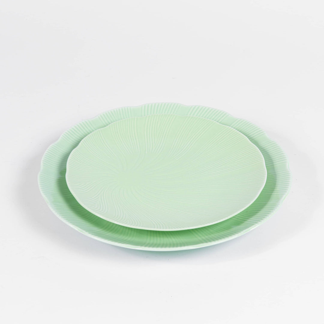 L'assiette plate en porcelaine Verte - Tahiti Assiettes à diner Ogre la Fabrique