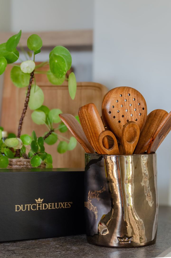 Dented Utensil Holder - Platinum