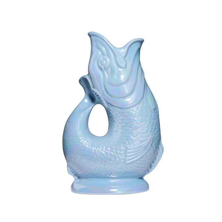 Autenthique Carafe GlouGlou Poisson | Gluggle jug | Bleu ciel irisé