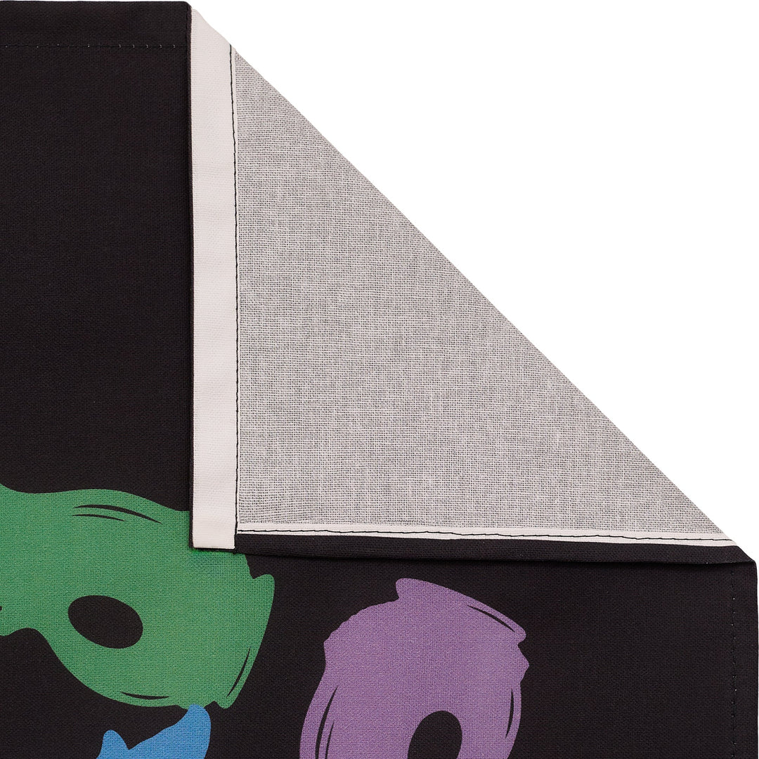 Black cotton tea towel "Gluckis Volants"