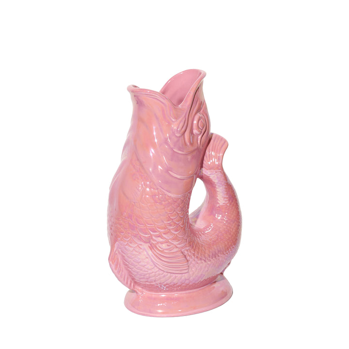 Authentic GlouGlou Fish Carafe | Gluggle jug | Iridescent pink