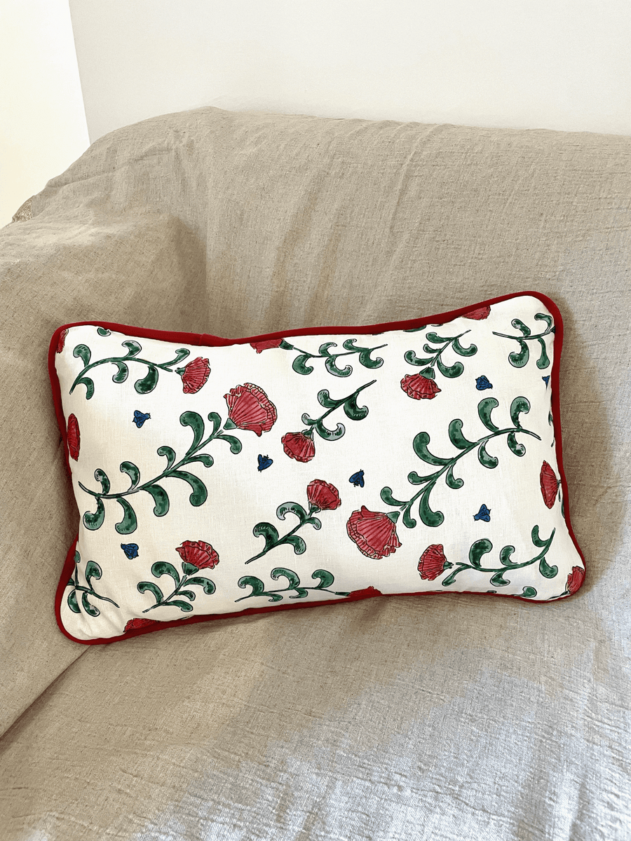 Housse de coussin mat - Fleurs anglaises - Fond blanc Housses de coussins Maison Datcha