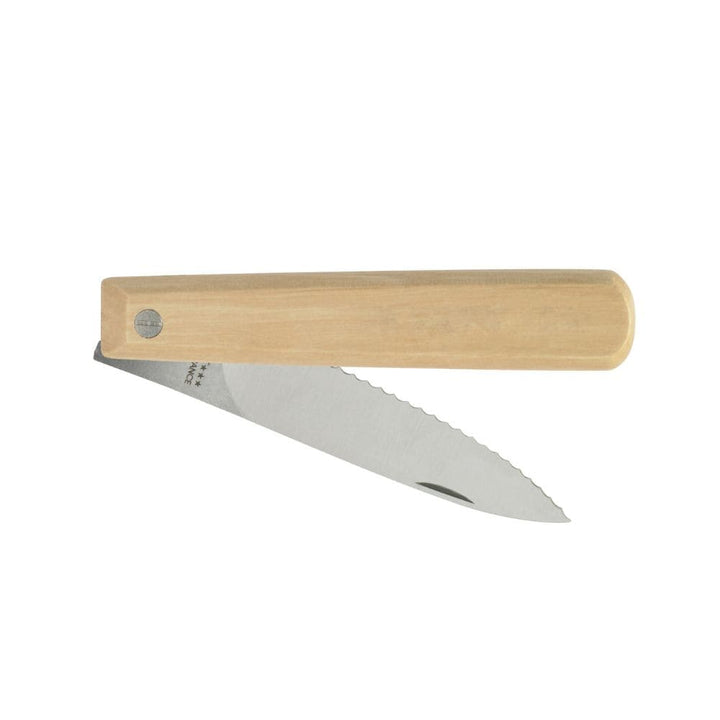 Couteau Pliant Pocket – Lame 8cm Crantée 3mm – Naturel | Classic Bois