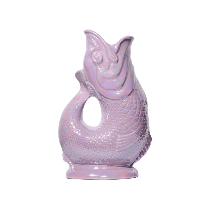 Authentic GlouGlou Fish Carafe | Gluggle jug | Iridescent lilac