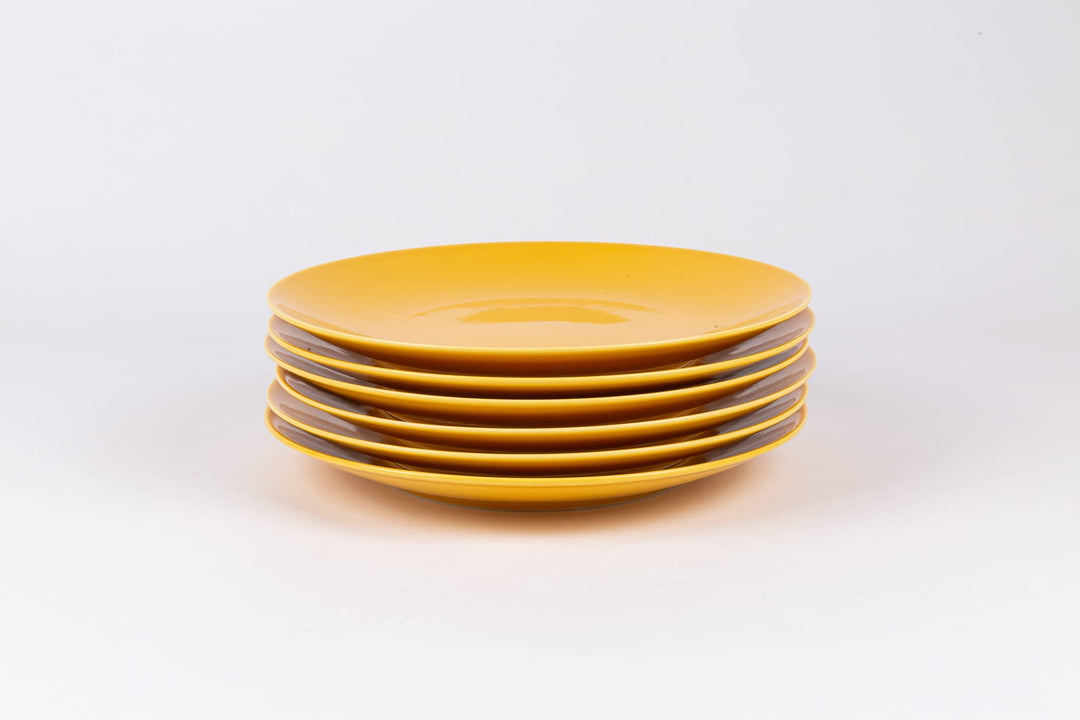 La grande assiette en porcelaine ronde - Jaune moutarde Assiettes à diner Ogre la Fabrique