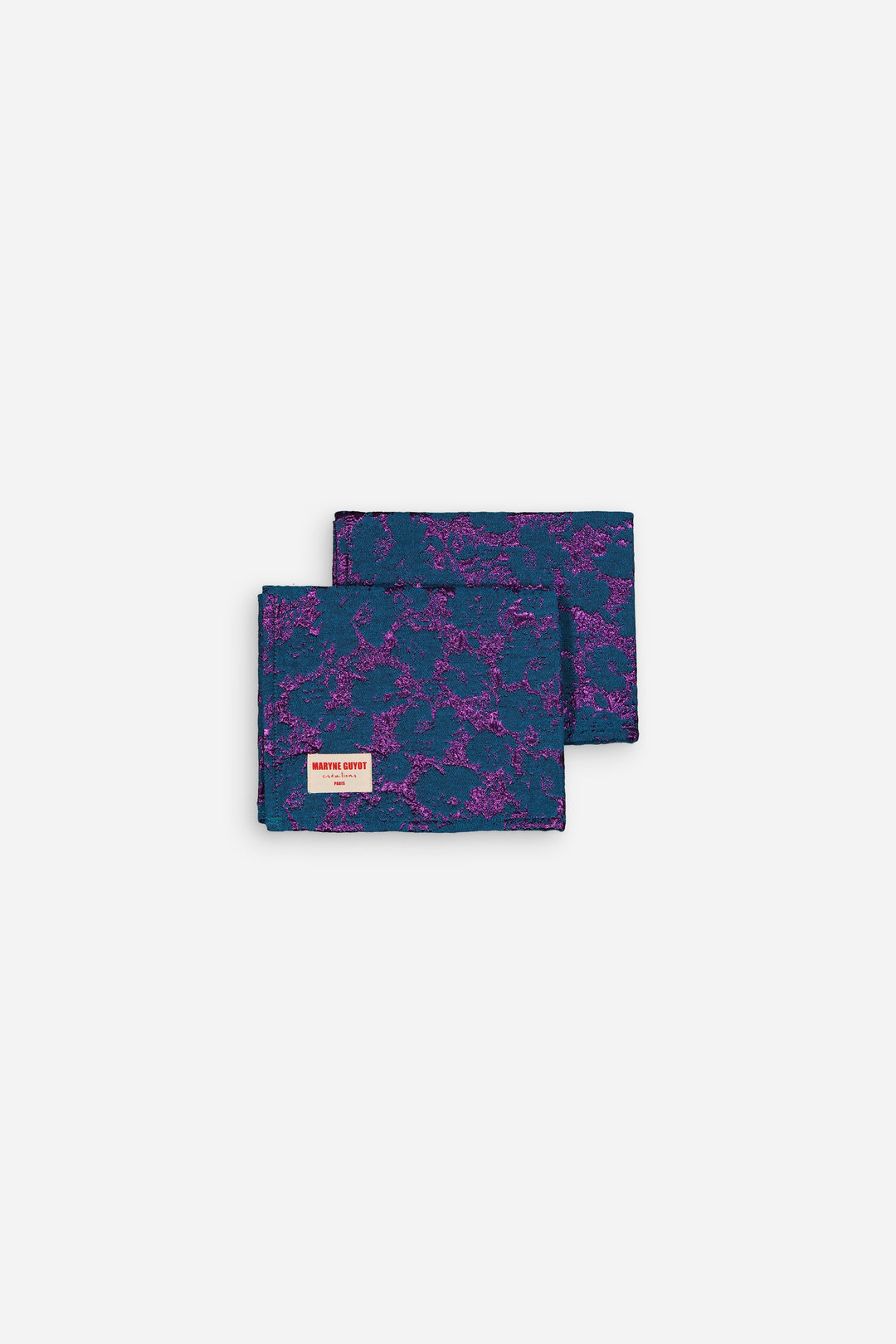 Set de table motif fleuri bleu électrique et violet Cosmic Bleu - Lot de 2