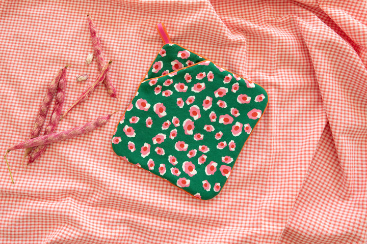Green leopard print kitchen mitt