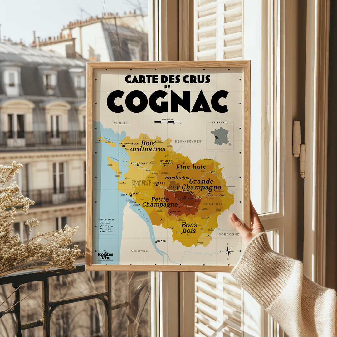 Carte des crus de Cognac Affiches Atelier Vauvenargues