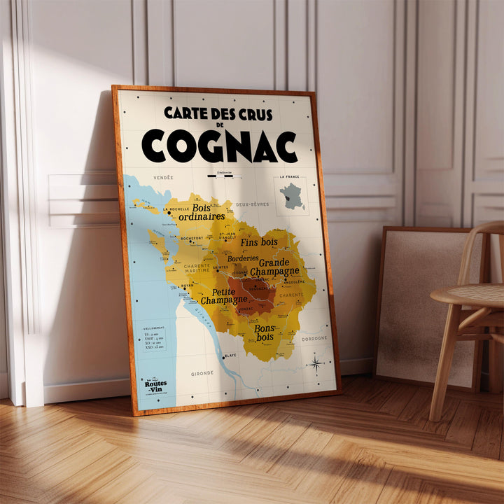 Carte des crus de Cognac Affiches Atelier Vauvenargues