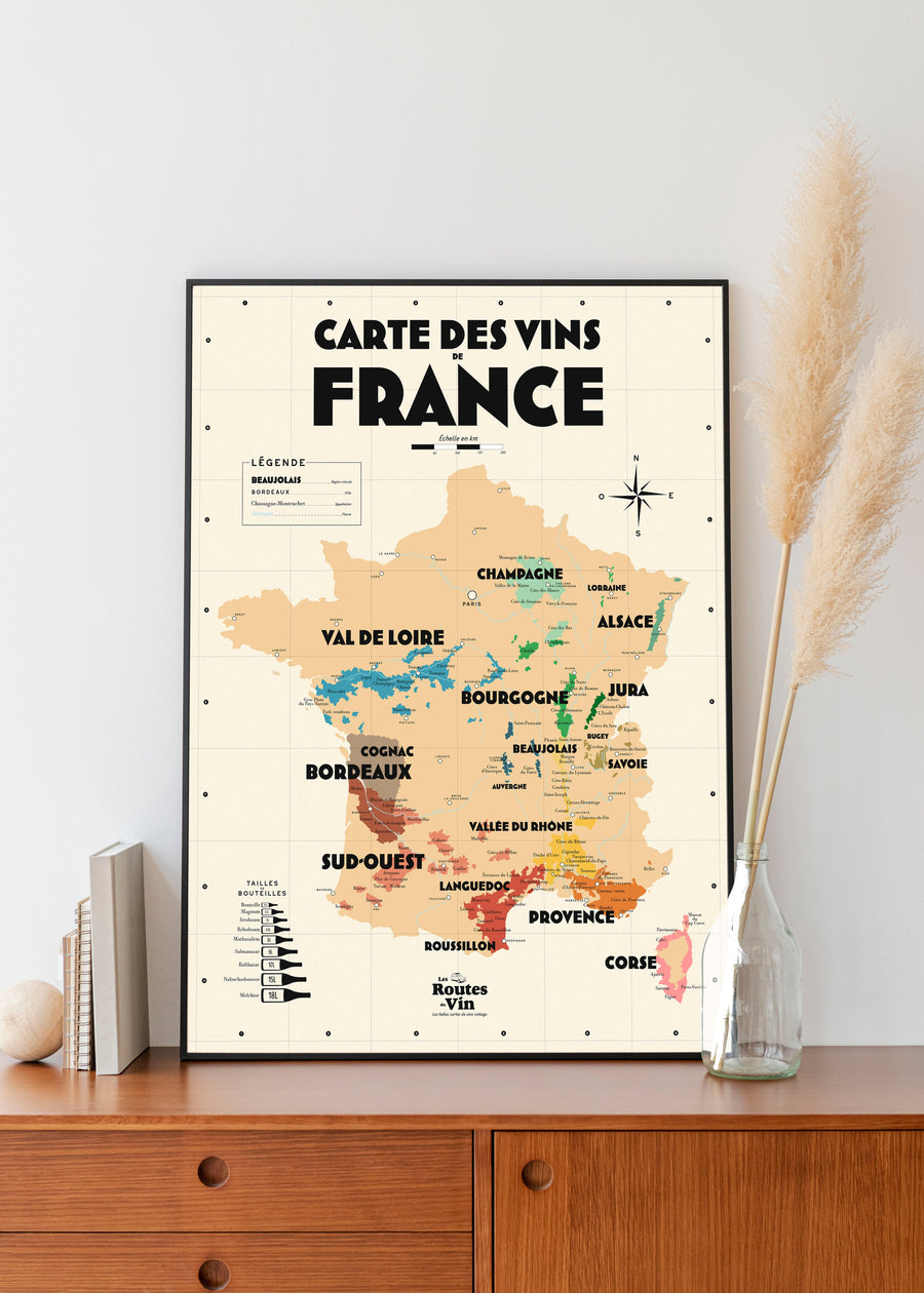 Carte des vignobles français Affiches Atelier Vauvenargues