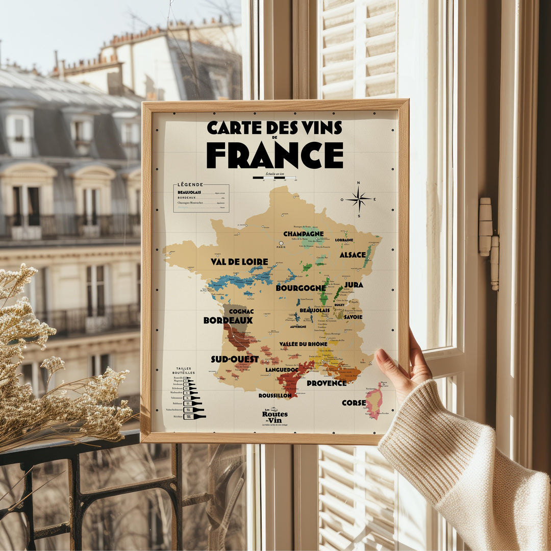Carte des vignobles français Affiches Atelier Vauvenargues