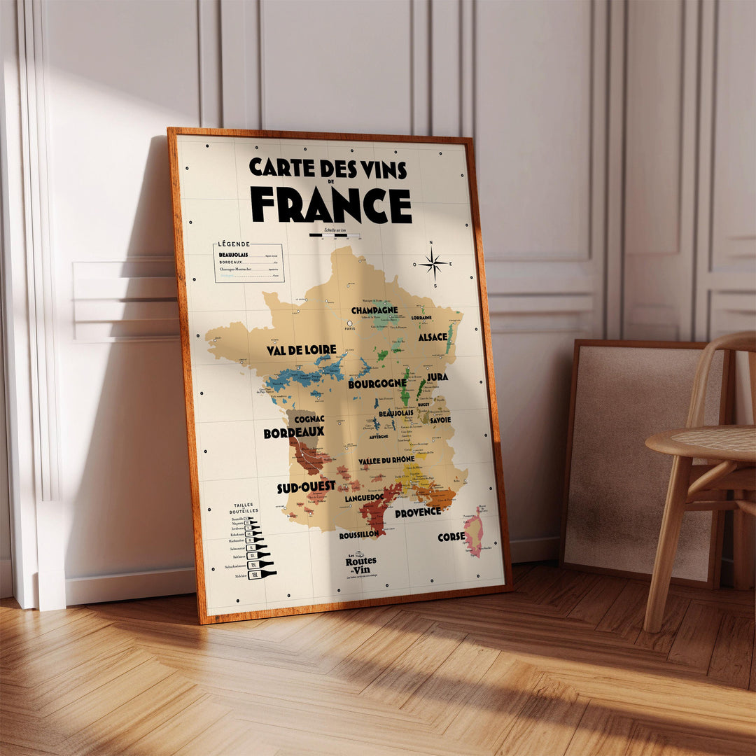 Carte des vignobles français Affiches Atelier Vauvenargues