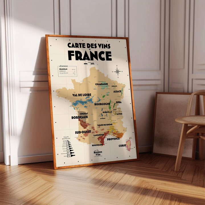 Carte des vignobles français Affiches Atelier Vauvenargues