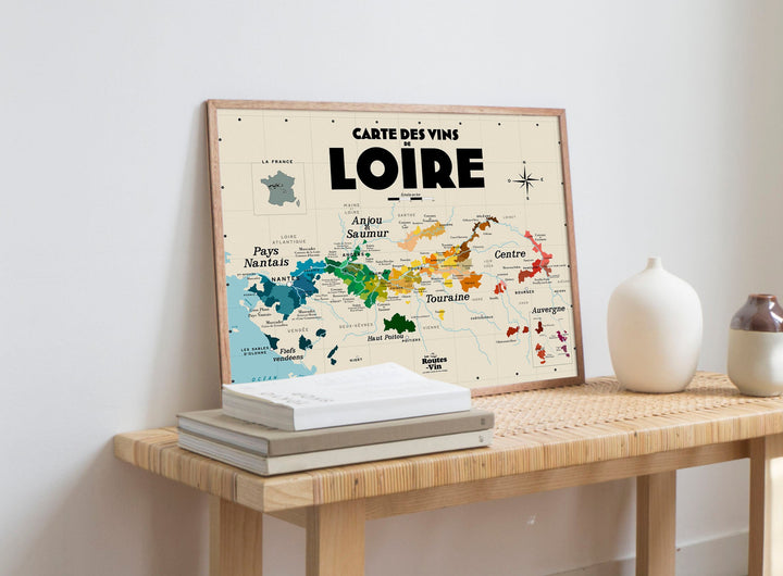 Carte des vins de Loire Affiches Atelier Vauvenargues
