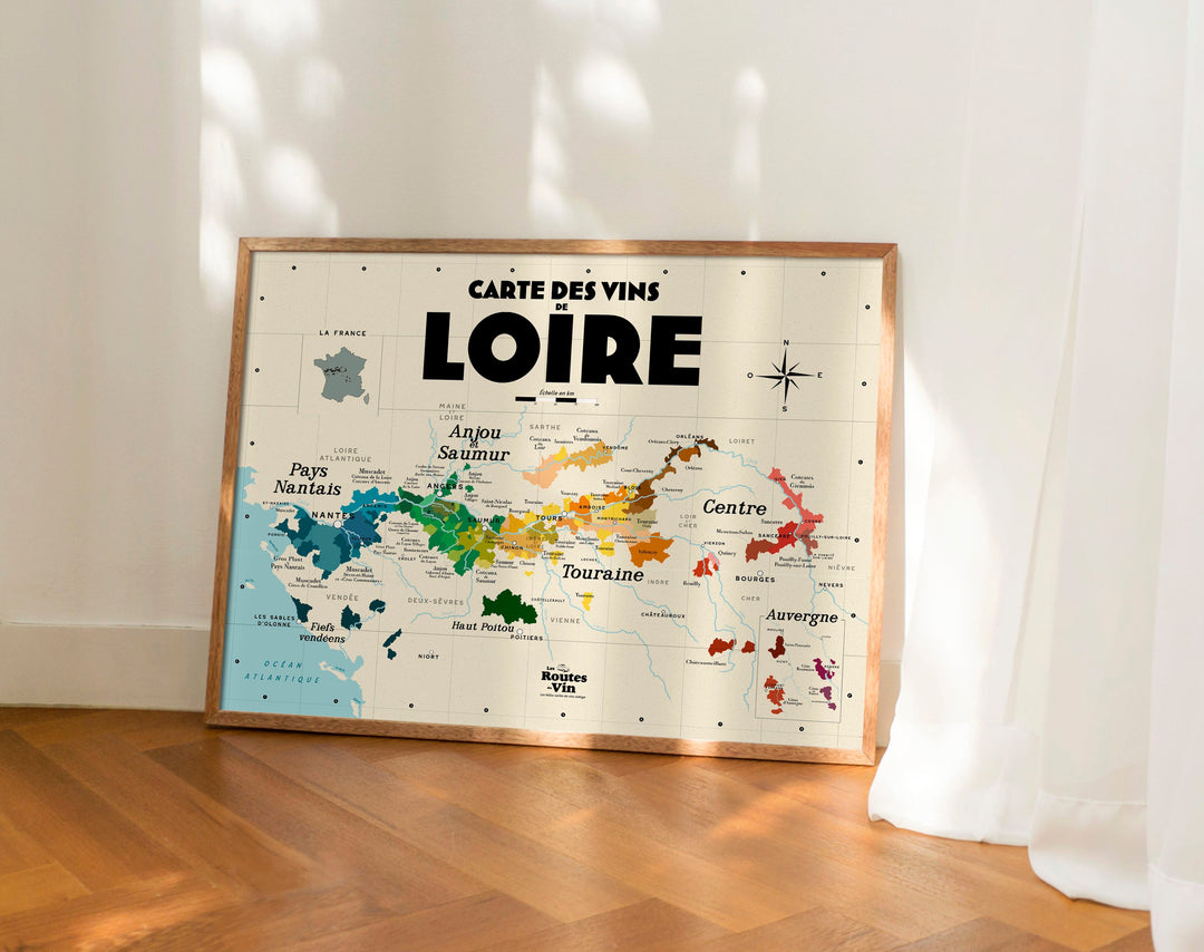 Carte des vins de Loire Affiches Atelier Vauvenargues