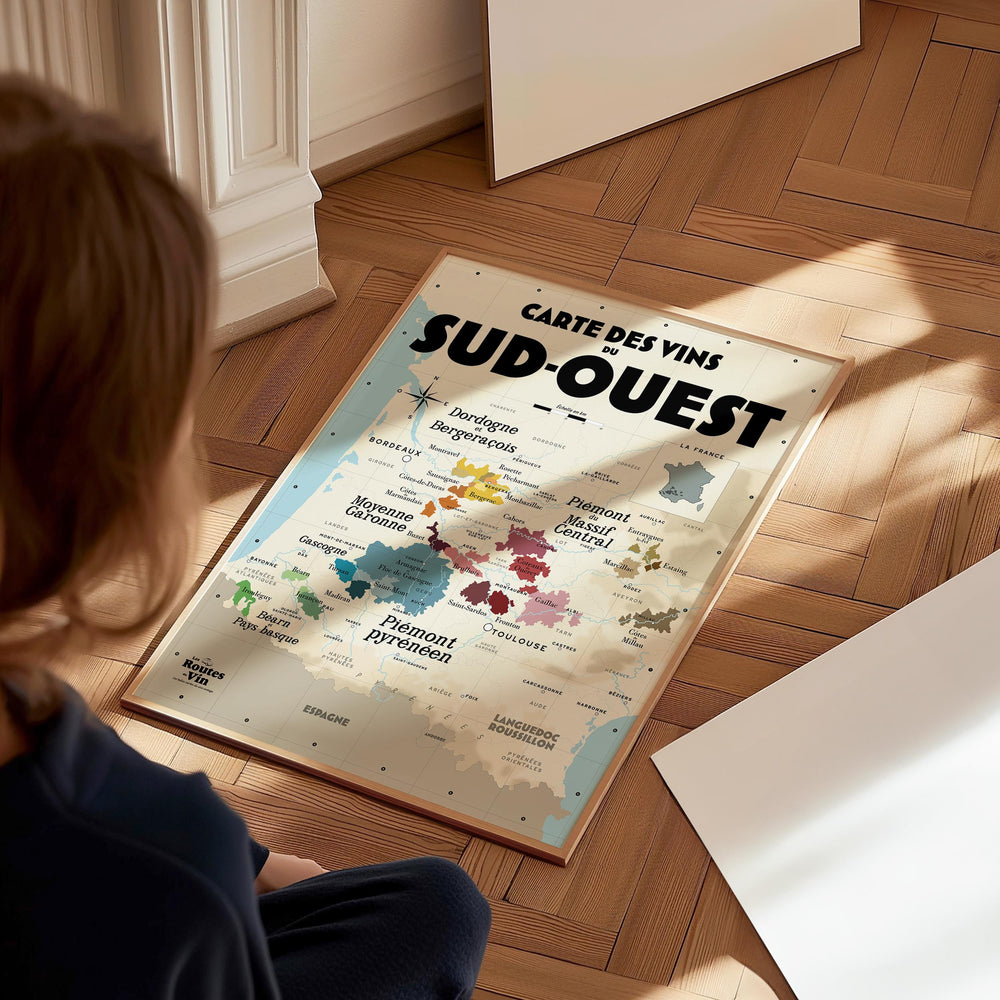 Carte des vins du Sud-Ouest Affiches Atelier Vauvenargues