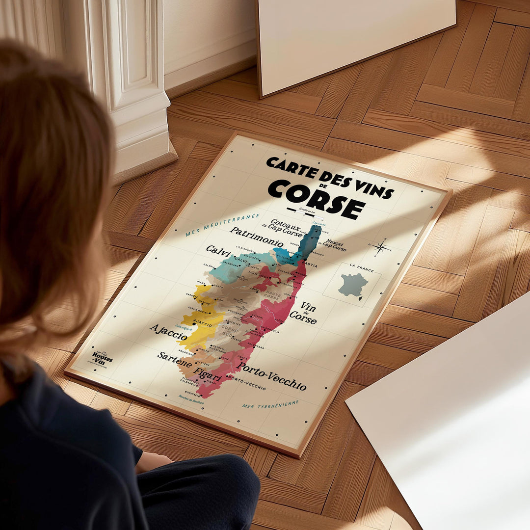 Carte des vins de Corse Affiches Atelier Vauvenargues
