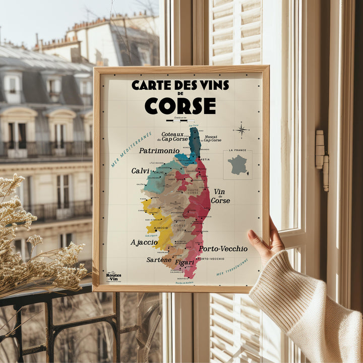 Carte des vins de Corse Affiches Atelier Vauvenargues