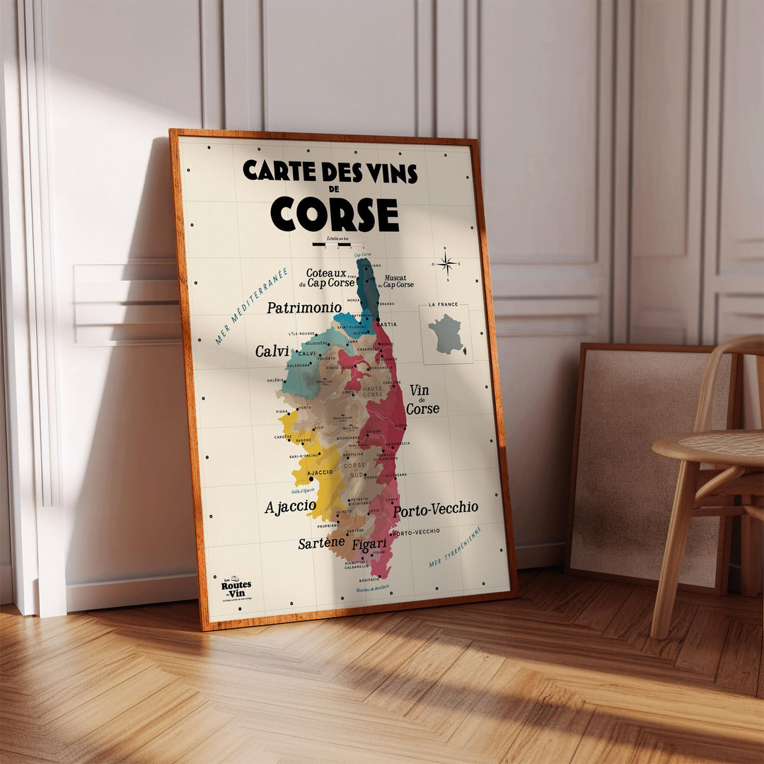 Carte des vins de Corse Affiches Atelier Vauvenargues