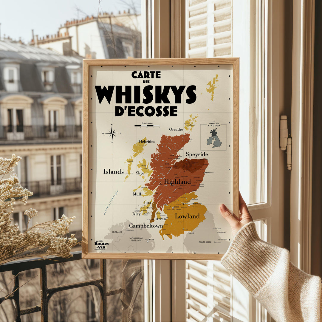 Carte des Whiskys écossais Affiches Atelier Vauvenargues
