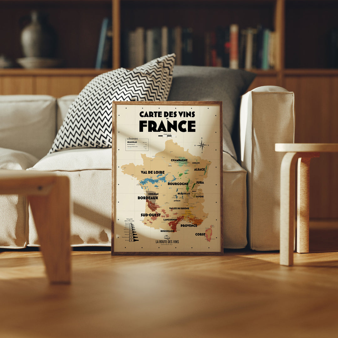 Carte des vignobles français Affiches Atelier Vauvenargues