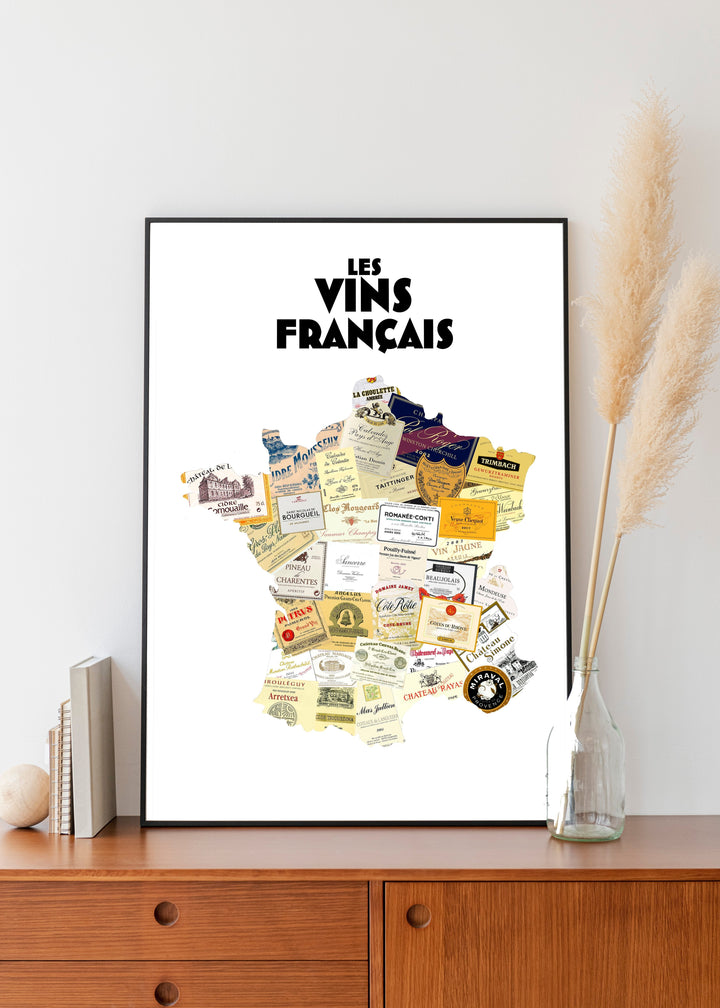 Carte de France des Vins Affiches Atelier Vauvenargues