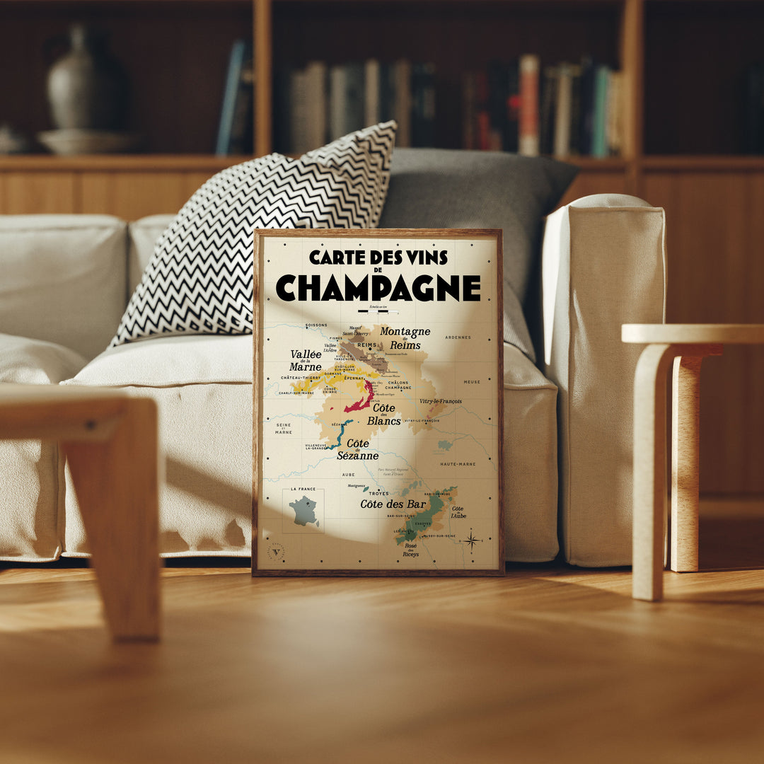 Carte des vins de Champagne Affiches Atelier Vauvenargues