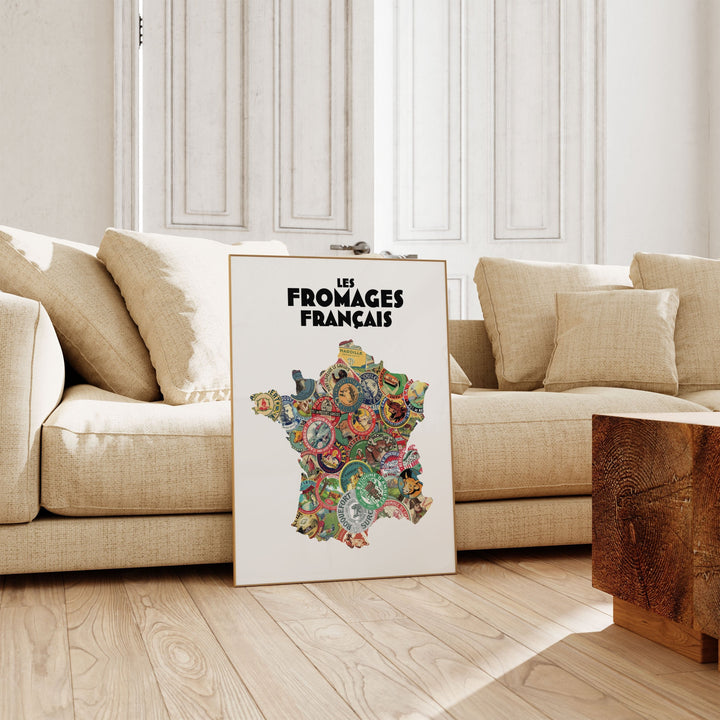 Carte de France des Fromages Affiches Atelier Vauvenargues