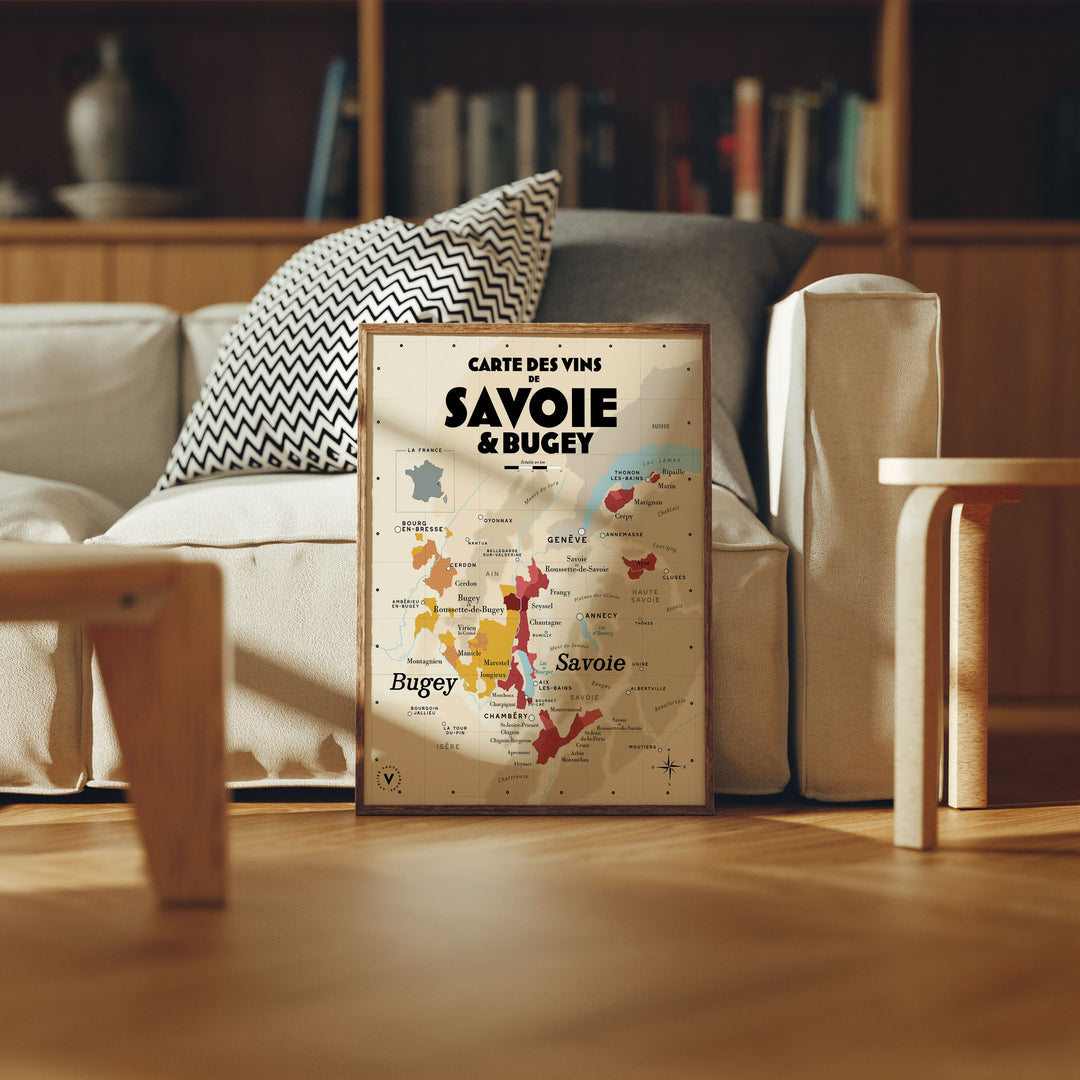 Carte des vins de Savoie Affiches Atelier Vauvenargues
