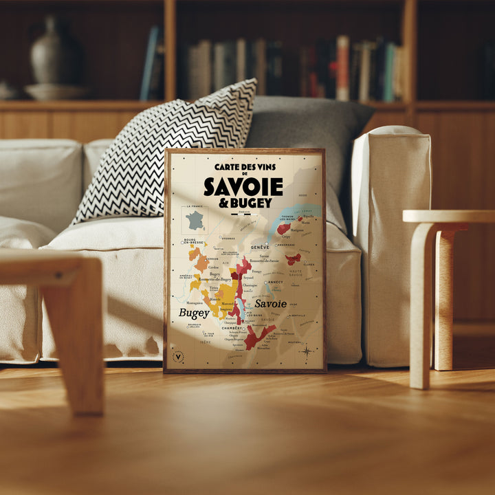 Carte des vins de Savoie Affiches Atelier Vauvenargues
