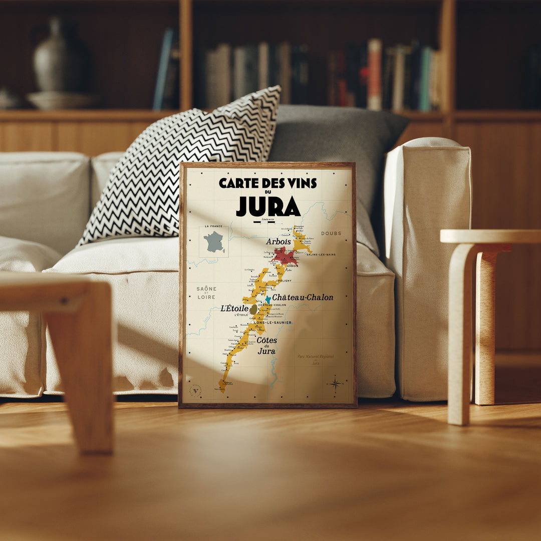 Carte des vins du Jura Affiches Atelier Vauvenargues