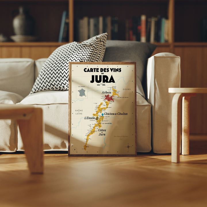 Carte des vins du Jura Affiches Atelier Vauvenargues