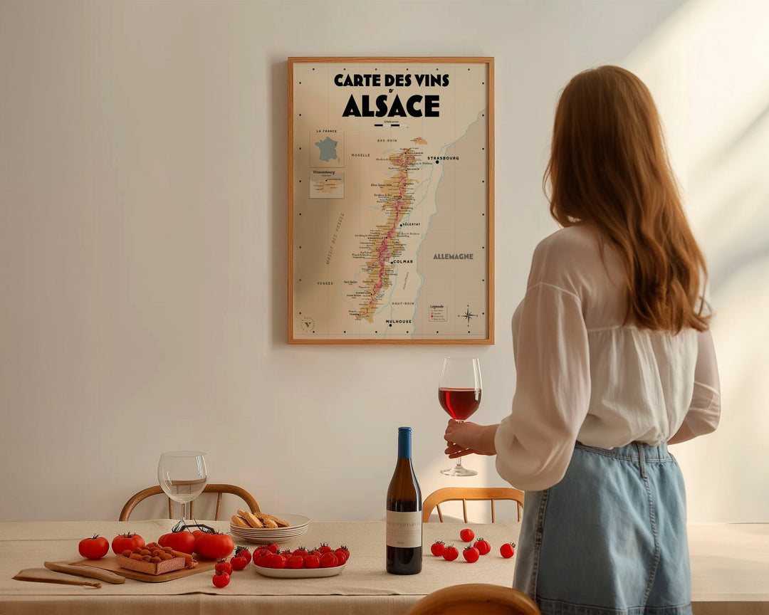 Carte des vins d'Alsace Affiches Atelier Vauvenargues