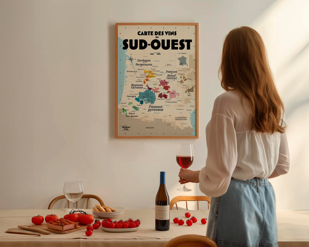 Carte des vins du Sud-Ouest Affiches Atelier Vauvenargues