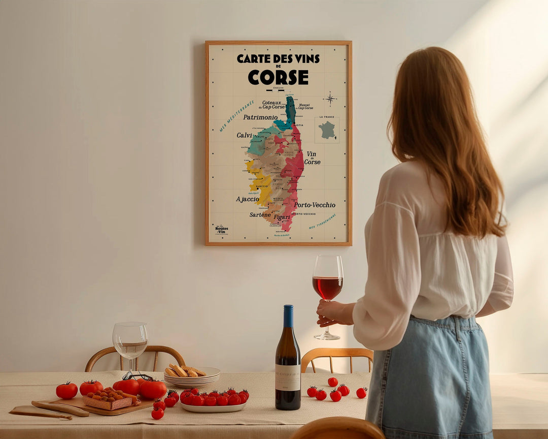 Carte des vins de Corse Affiches Atelier Vauvenargues