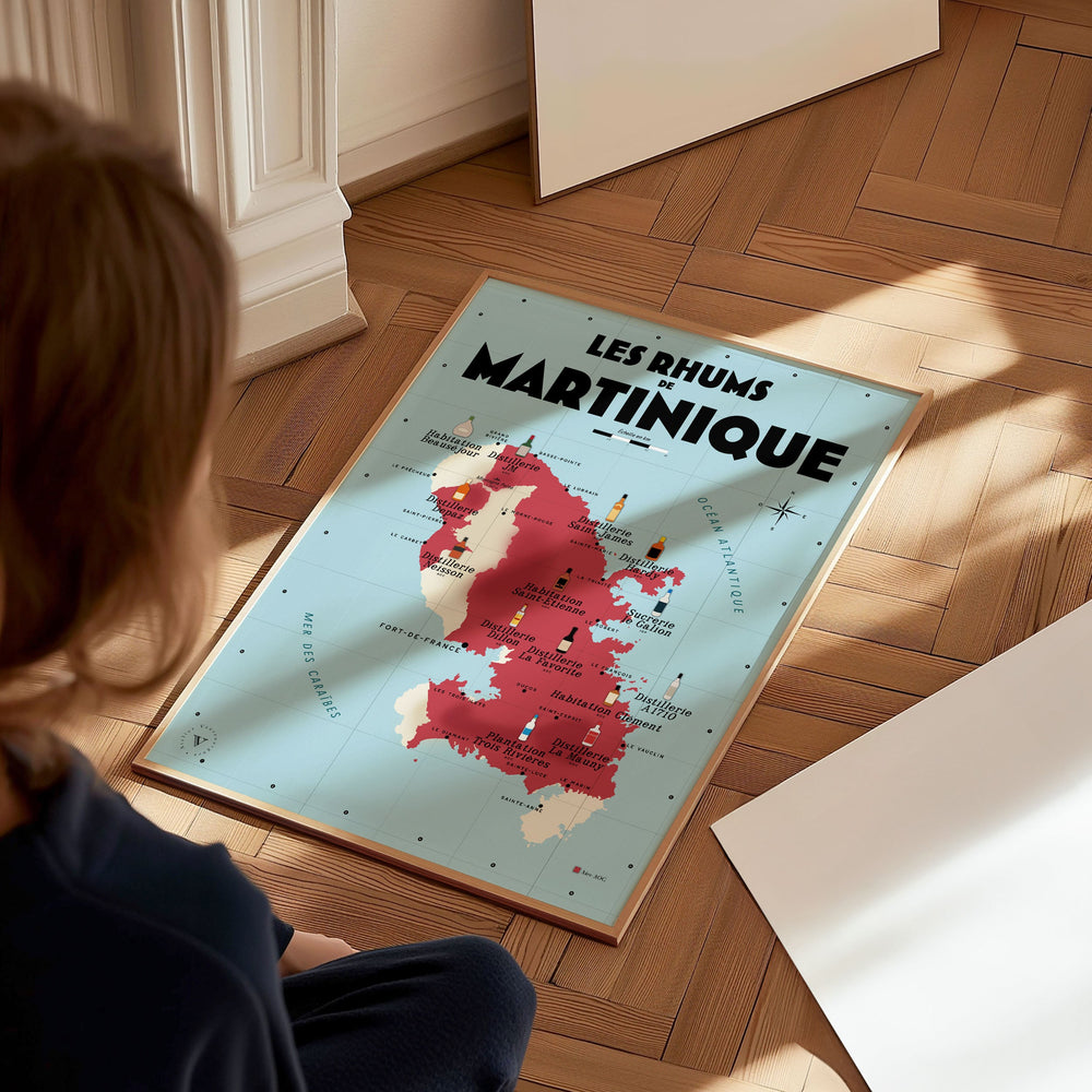 Carte des Rhums de Martinique Affiches Atelier Vauvenargues