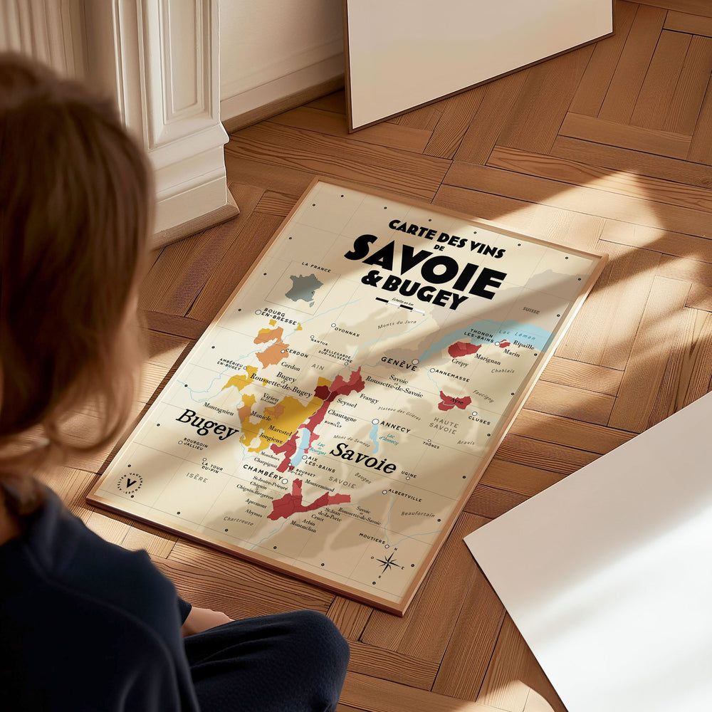 Carte des vins de Savoie Affiches Atelier Vauvenargues