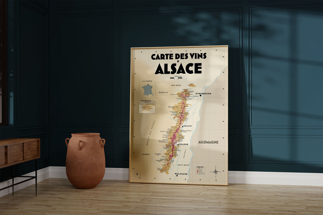 Carte des vins d'Alsace Affiches Atelier Vauvenargues