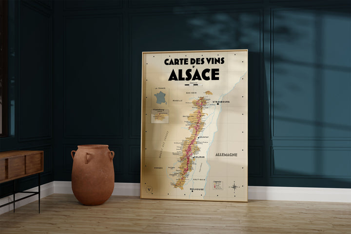 Carte des vins d'Alsace Affiches Atelier Vauvenargues
