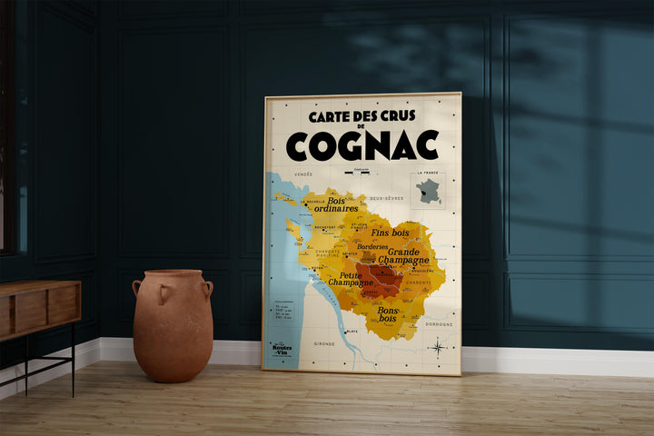 Carte des crus de Cognac Affiches Atelier Vauvenargues