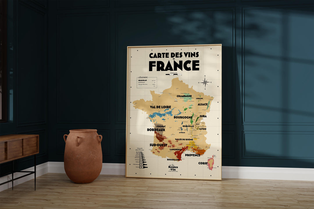 Carte des vignobles français Affiches Atelier Vauvenargues