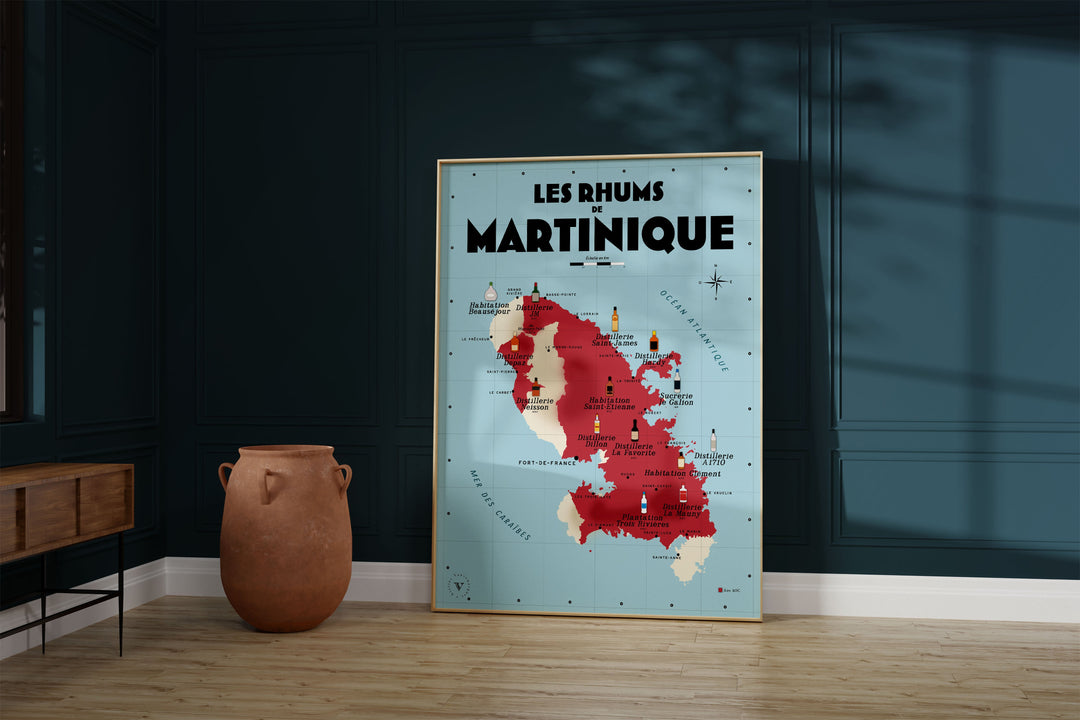 Carte des Rhums de Martinique Affiches Atelier Vauvenargues