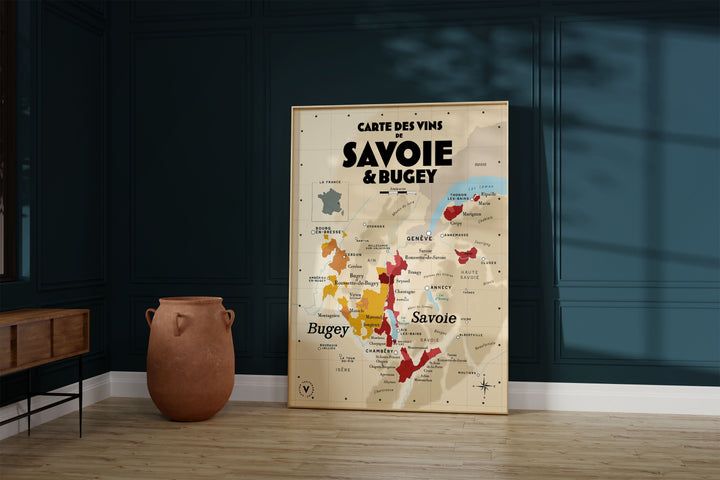 Carte des vins de Savoie Affiches Atelier Vauvenargues