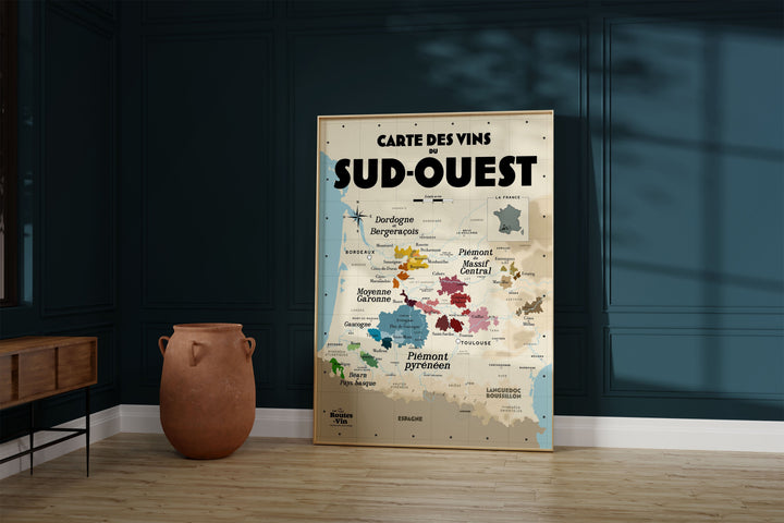 Carte des vins du Sud-Ouest Affiches Atelier Vauvenargues