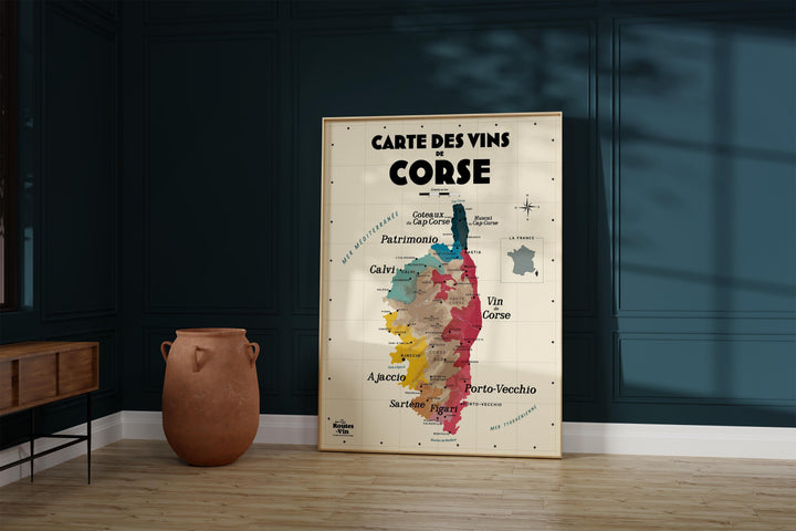 Carte des vins de Corse Affiches Atelier Vauvenargues