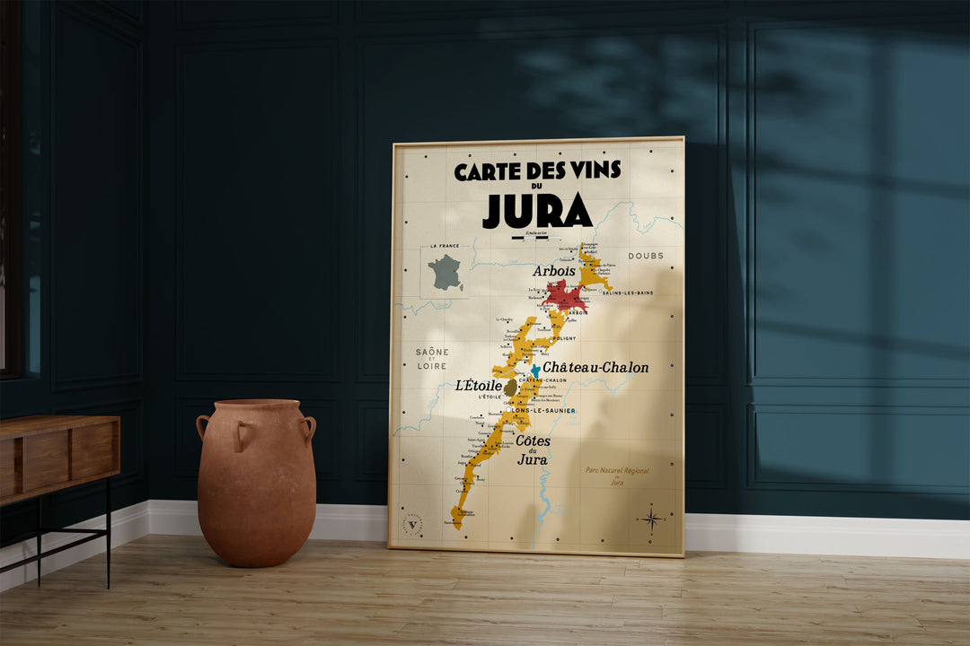 Carte des vins du Jura Affiches Atelier Vauvenargues