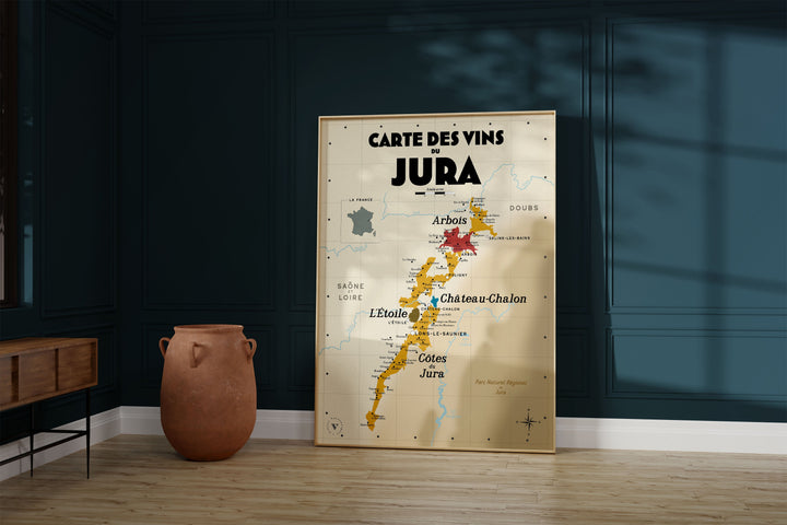 Carte des vins du Jura Affiches Atelier Vauvenargues