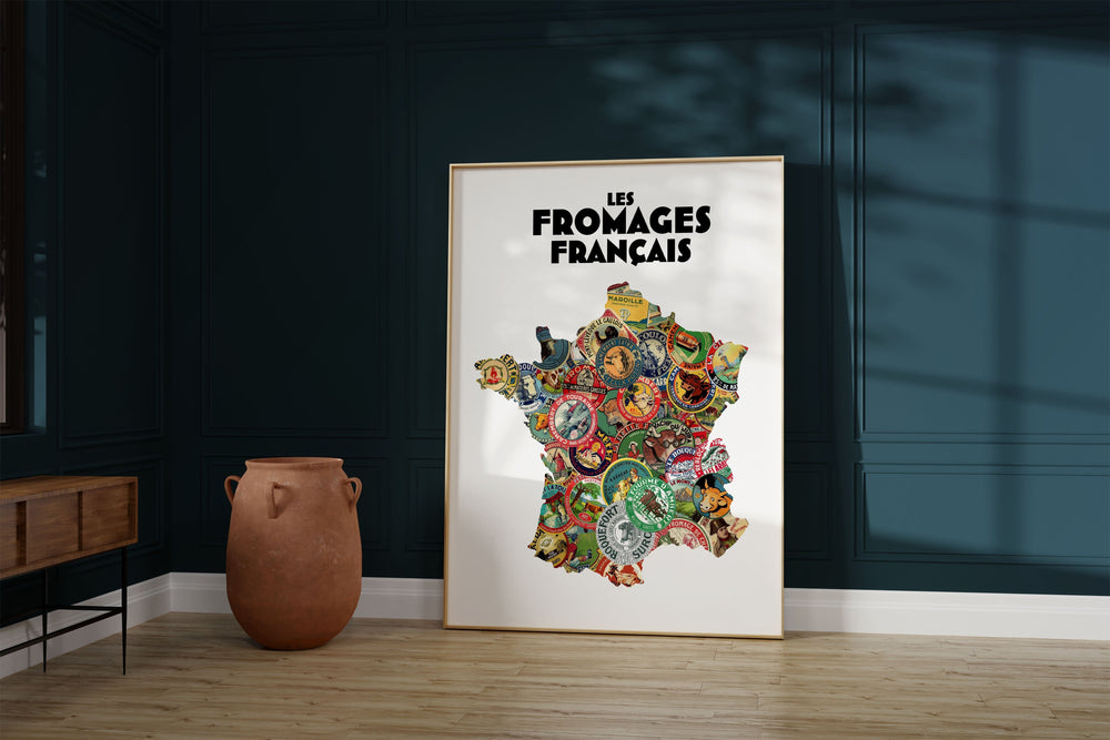 Carte de France des Fromages Affiches Atelier Vauvenargues